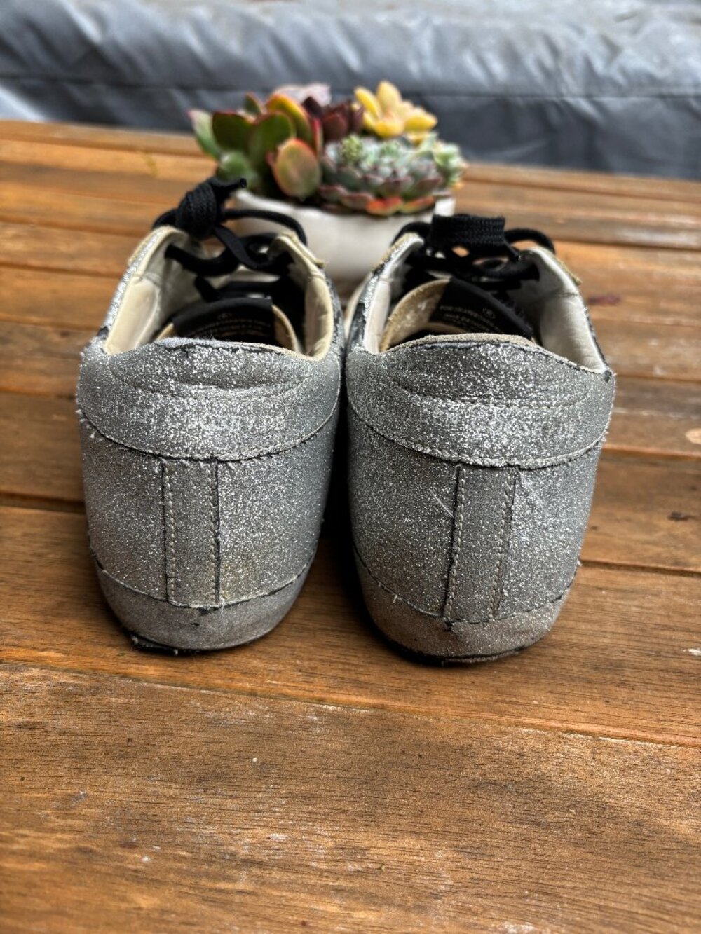 Golden Goose Superstar Sneakers – EU 39 – Distressed Silver Glitter - Picture 3 of 16